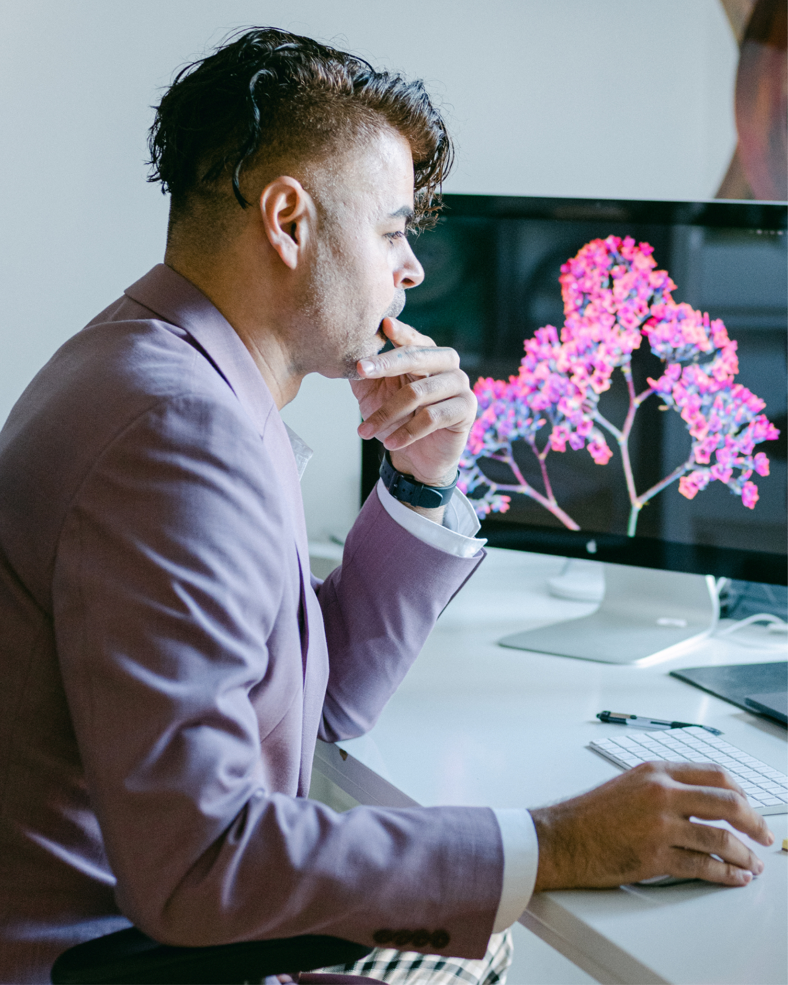 Dr. Samuel at his desk
